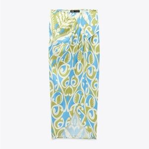 Zara Vibrant Blue and Green skirt and top